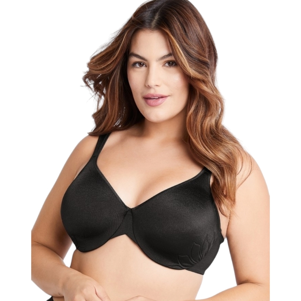 Bali NEW Live It Up Seamless Underwire Bra Petal Pattern Black Size 36C